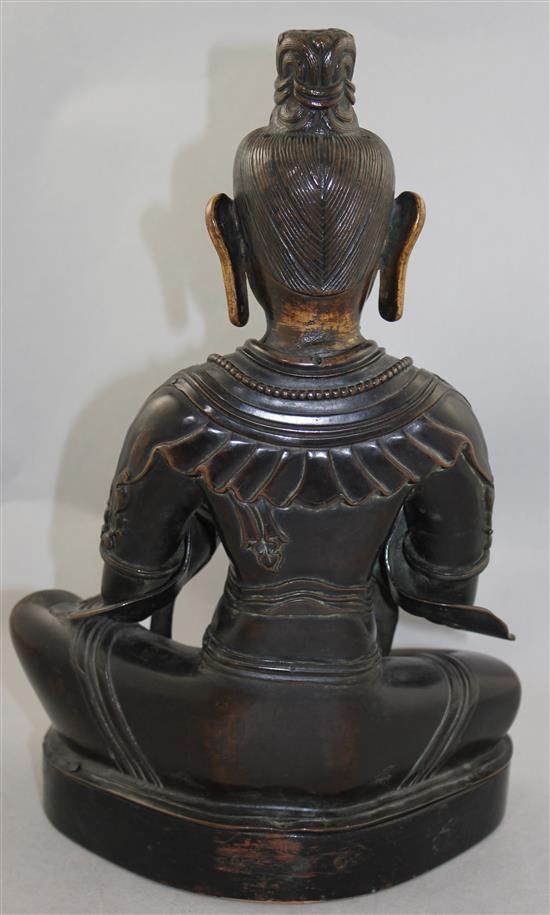 A large Nepalese copper figure of a Bodhisattva, 19th century, 34.5cm